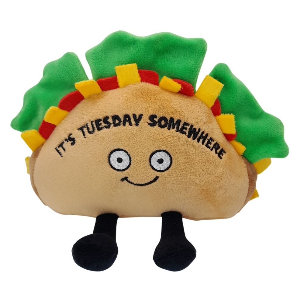 Punchkins Taco Plush Its Tuesday Somewhere Weighted Collectible Toy Tan 8in